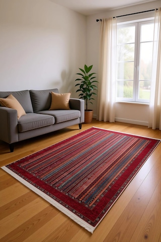 Blghome Renkli Modern Halı Dekoratif Kilim Kırmızı
