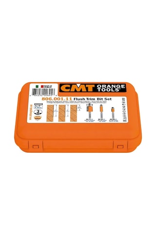 Cmt 3 Parça Rulmanlı Freze Bıçağı Seti S 6.35 Mm