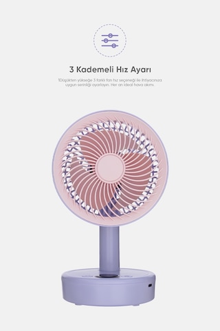 Fressi Jaf17 Taşınabilir Masaüstü Mor Usb Fan
