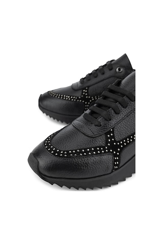 Tamer Tanca Kadın Hakiki Deri Siyah Floter Sneakers & Spor Ayakkabı 1201 4031 Bn Ayk Sk26-27 Syh Fltr/suet Kahverengi