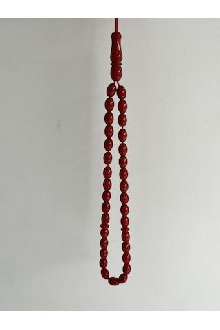 Oval Kesim Kokulu Toz Kehribar Tesbih 33lük 6mm A009