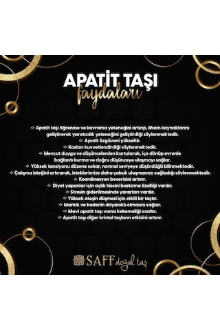 Saff Doğal Taş Apatit Doğaltaş Kolye  210358 Gümüş