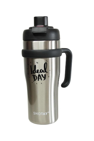 Shotay St-8919 Çift Kullanım Pipetli/rahat İçim Gri 1000ml Çelik Termos Diğer