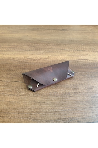 Sumerian Leather Craft Deri Gözlük Kılıfı Kahverengi