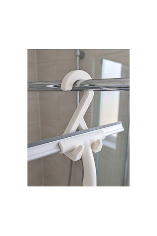 Duş Çekçeği Askısı Banyo Boru Tipi Geçmeli Pratik Düzenleyici Beyaz