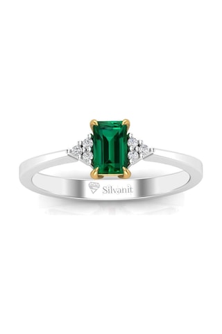 0,50 Karat Pırlantalı Zümrüt Yüzük (464656875)