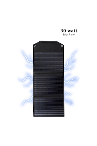 Taşınabilir Güneş Paneli Katlanabilir 30w 18v 1.66a Pv Modülü Güç İstasyonu Üç Yüzlü Monokristal Güneş Pili