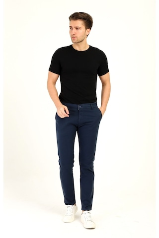 Tom Free Store Erkek Likralı Esnek Kumaş Pamuklu Yumuşak Dokulu Chino Pantolon Lacivert