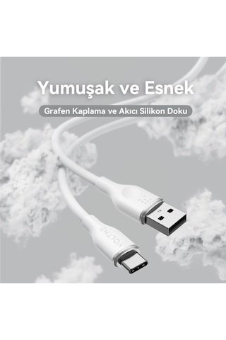 Voltme C2001 Powerlink Moss 60w Usb To Type-c Şarj Kablosu 1m 3a- Beyaz