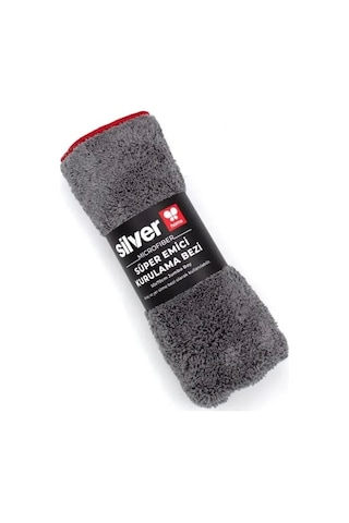 Silver Home Jumbo Mikrofiber Süper Emici Havlu Kurulama Temizlik Bezi - Gri - 50x70 Cm. - 1 Adet Gri