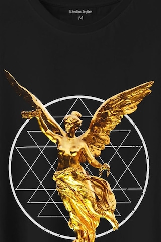Golden Angel Altın Statue Heykel Urban Streetwear Baskılı Tişört Unisex T-shirt 001