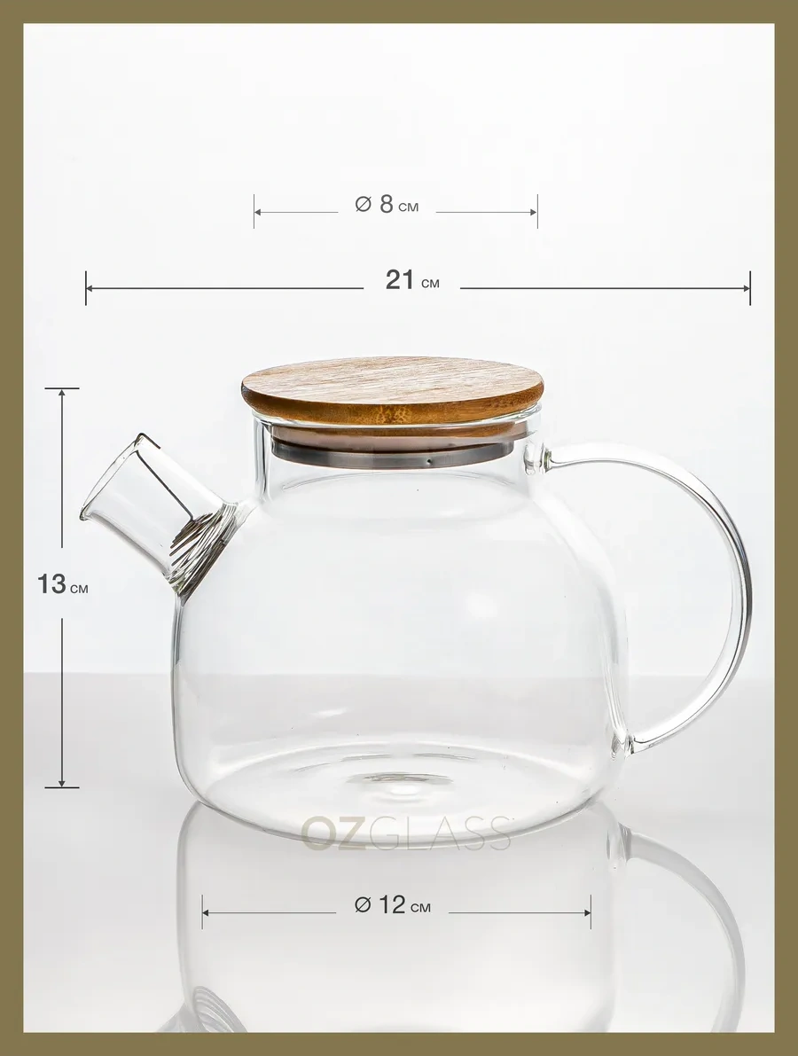 Ozglass Yemek Seti - 1000 Ml Isıtma Standlı Çaydanlık 203129795 Beyaz