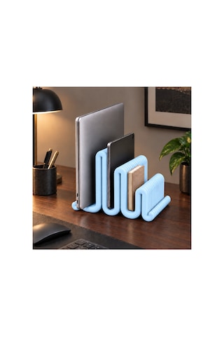 Cora Dekoratif Çoklu Laptop / Dergi / Tablet Standı - Pastel Mavi