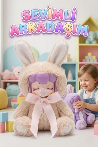 Nansi Shining Figür Bebek Işıltılı Emzikli Sevimli Kostümlü Kurdeleli Peluş Oyuncak Bebek