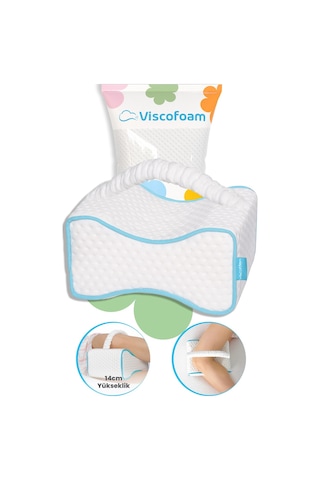 Luna Diz Arası Ortopedik Yastık Bacak Arası Visco Yastık - 25x20x14-7,5cm Beyaz