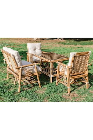 Dekorzade Çay Seti Balkon&bahçe&teras&kafe Çay Seti Koltuk Takımı Oturma Grubu Masalı Krem
