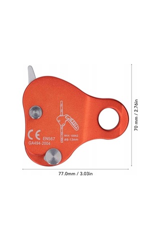 Pazly 100kn Alüminyum Tırmanma Makarası - 8-13mm Halat Uyumlu, Mavi/turuncu Renk, 7.8x7.5cm, Ağır Dayanım İçin İdeal Turuncu