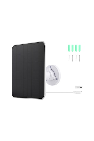 Mufunye Güneş Enerjili Güvenlik Kamerası Şarj Paneli - 5w Mikro Usb, 300cm Kablo