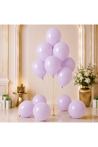 Lila Renk Lateks Makaron Balon 30 Cm - 12 Adet