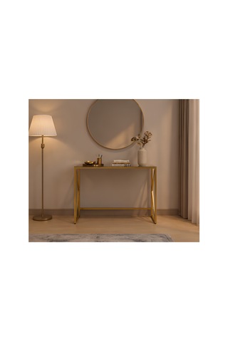 Familieconcept Melisa Serisi Gold Lüks Dresuar - 4mm Füme Temperli Camlı - 100x80x30 Cm Altın