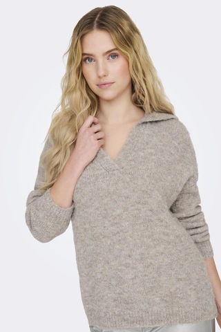 Only Onlmaggıe Lıfe Ls Splıt Neck Cc Knt Koyu Bej 15324310 Koyu Bej
