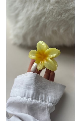 Lotus Mandal Toka Mandal Saç Tokası Kadın Saç Tokası - Aksesuarı Sarı