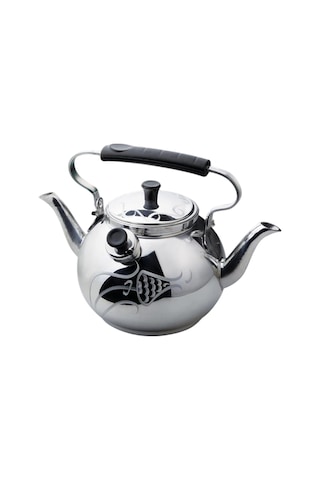 Yek Outdoor N 20 Çift İbrikli Lüks İşlemeli Alüminyum Çaydanlık 2,5 Litre Gri