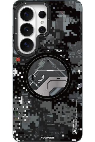 Galaxy S26 Ultra Uyumlu Kılıf M-safe Şarj Özellikli Youngkit Camouflage Sykell Serisi Kapak Siyah