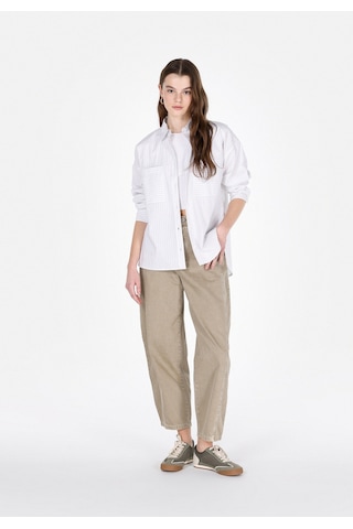 Colin's Colins Regular Fit Shirt Neck Çizgili Kadın Beyaz Uzun Kol Gömlek Cl1073325 Cl1073325 Q1.v1 Wht Beyaz