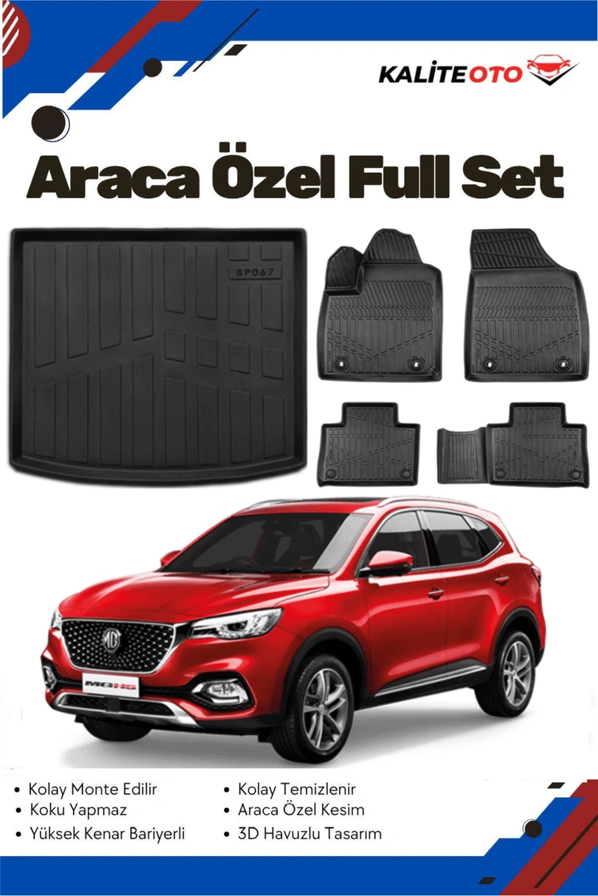 Mg Hs Hybrid 2023 Model Yumuşak Paspas+bagaj Havuzu Seti