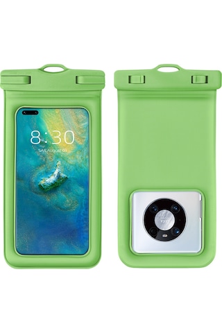 Mufunye Yeşil Büyük Boy Üniversal Su Geçirmez Telefon Çantası - Yüzme, Dalış, Spor İçin 99% Telefon Modeline Uygun, Pvc Malzemeyle Dayanıklı