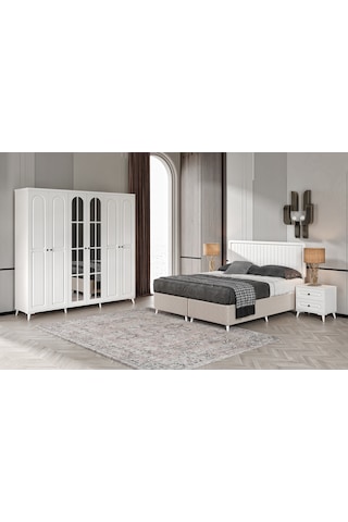 Roma 6 Kapaklı Komple Mdf Yatak Odası Takımı
