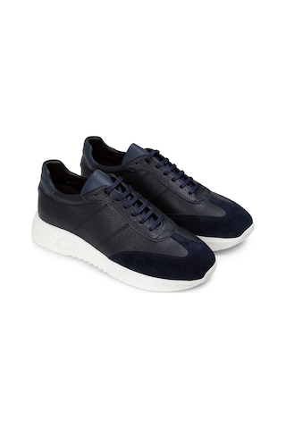 Deery Hakiki Deri Lacivert Erkek Sneaker Ayakkabı - 01961Mlcvp01 Lacivert