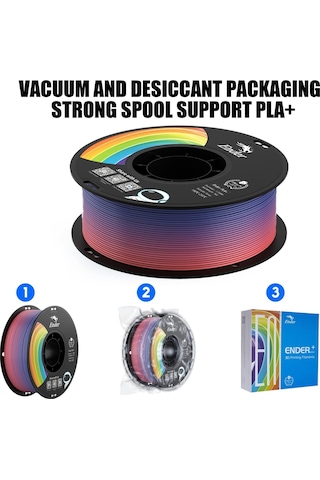 Creality Ender Pla+ Filament Gökkuşağı 1.75 Mm 1 Kg