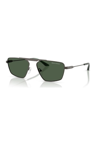 Armani Exchange Aex 2059s 613371 56 Unisex Geometrik Gri Metal Güneş Gözlüğü Gri