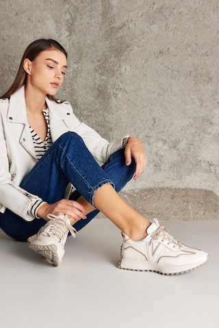 Ziya, Kadın Hakiki Deri Sneaker 1431000z4660 Krem 1231000 4660 004 Krem