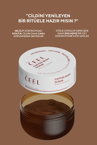 The Ceel Selülit Karşıtı, Sıkılaştırıcı Etkili, Batık Gidermeye Yardımcı Kahve Özlü Vücut Peelingi 275 Gr