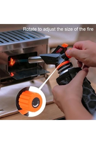 Pazly Barbekü Meşalesi Sıcaklığa Dayanıklı Klip Tipi Taşınabilir Alev Ayarlanabilir Evrens Anti-pas Yüksek Sertlik Kamp Çakmağı Siyah