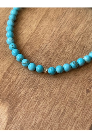 14 Ayar Alltın Dorikalı Doğal Firuze Taşlı Şık Altın Bileklik Altın