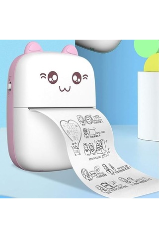 Mini Cep Termal Yazıcı 57mm Kablosuz Bt Yazıcı 200dpi 1 Termal Kağıt İle Etiket Listesi Yazdırmak İçin, Pembe