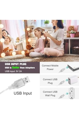 Senon Hollywood Tarzı Makyaj Aynası Led Işıkları 10 Ampul 3 Renk Tonu 10 Kademe Ayarlanabilir Parlaklık Yapıştırmalı Montaj Makyaj Ayması İçin 10 Led Lamba Açık Gri