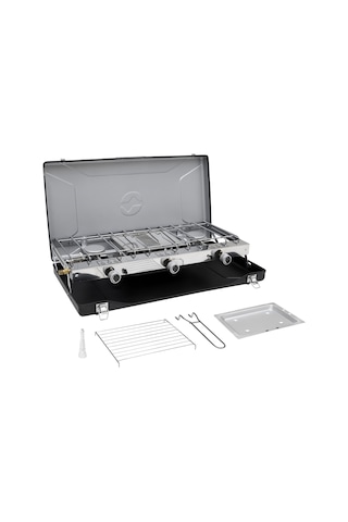 Outwell Kirishima Trio Stove Üçlü Kamp & Karavan Ocağı Lpg Çıkışlı Gri
