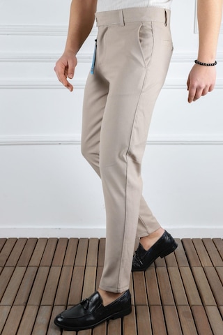 Classics Men Erkek Düz Kesim Kaliteli Esnek Likralı Bilek Boy Kumaş Pantolon-7202 Krem