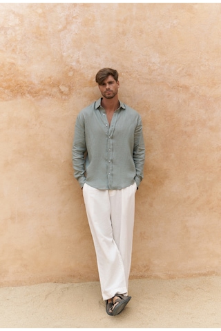 Mai Studios Co. Mai Collection Agnola Oversize Erkek Mint Keten Gömlek Mint