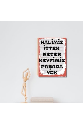 Halimiz Beter Keyfimiz Paşada Yok Tasarımlı Retro Poster