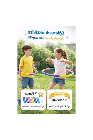65 Cm Uzunluğunda Renkli Geçmeli Hulahop - 7 Parça Set