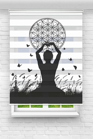 Perdeoutlet38 Baskılı Renkli Yoga Dijital Baskılı Zebra Perde-cocuk Odası-stor Perde Çok Renkli