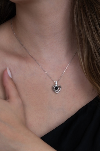 100 Dilde Seni Seviyorum Kalpli 925 Ayar Gümüş Kolye Wsn230