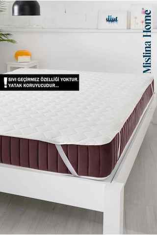 Mislina Home Kapitone Eko Ped 4 Köşe Lastik Tek - Çift Kişilik Bebek Yatak Koruyucu Beyaz