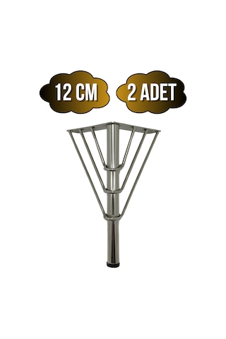 Metal Tel Boru Desenli Ayak Mobilya Masa Ve Dolap Ayağı Krom Metal 12cm 2 Adet